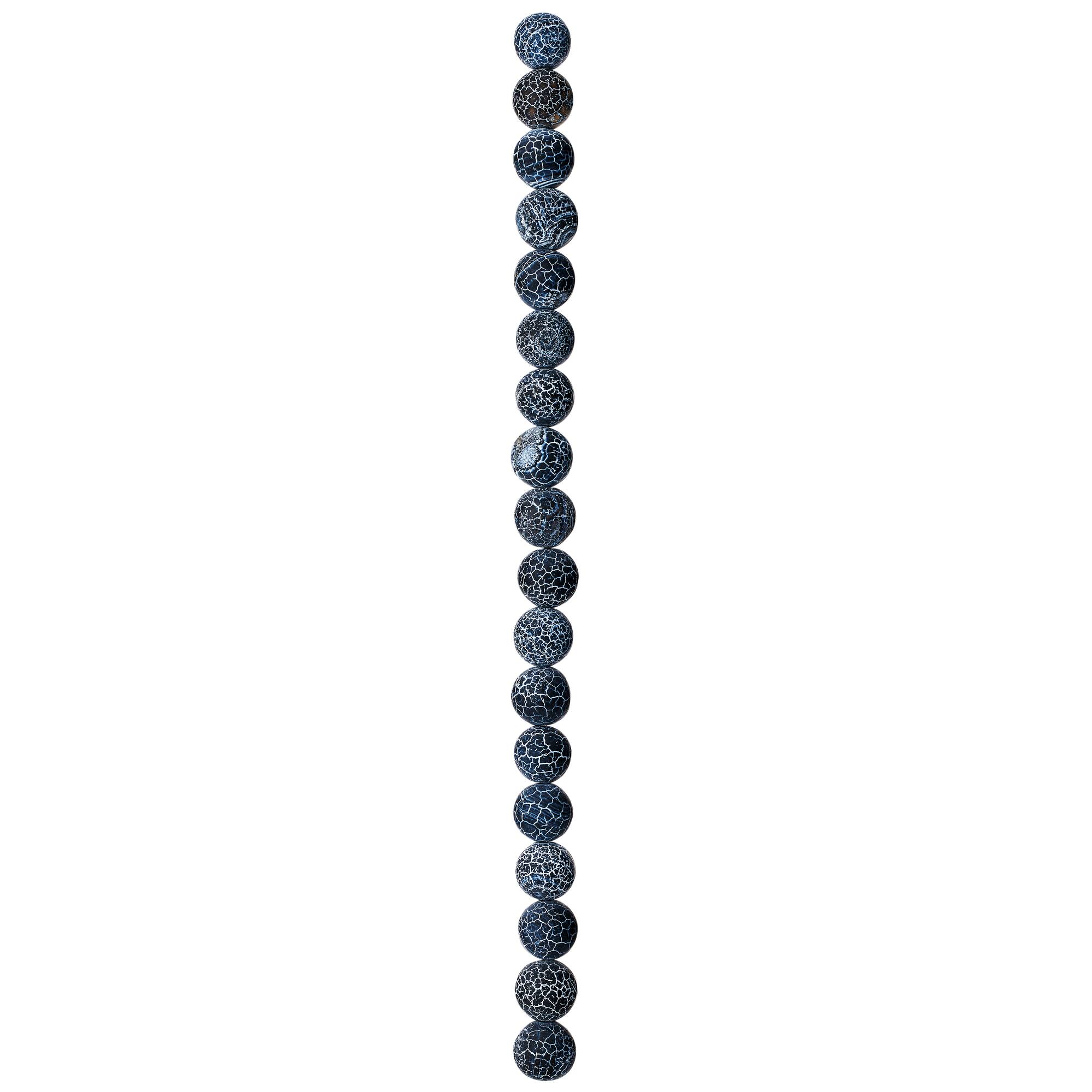 12 Pack: Gray Crackle Agate Round Beads, 10mm by Bead Landing™